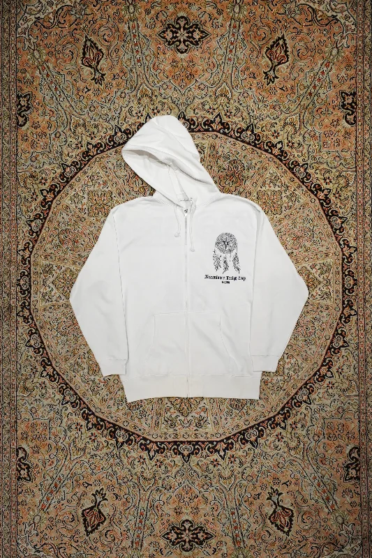 EMBROIDERY ZIP UP HOODIE (WH FEATHER)