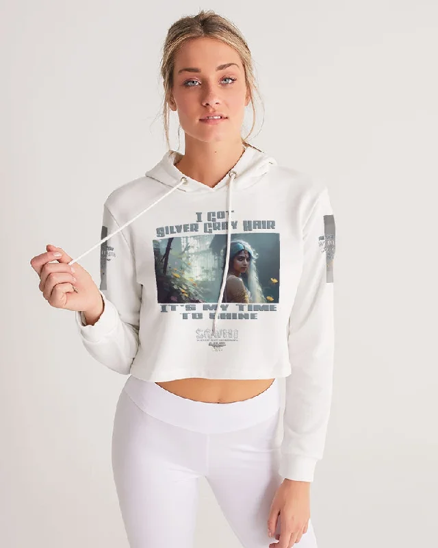 Indian sister to shine Women's All-Over Print Cropped Hoodie