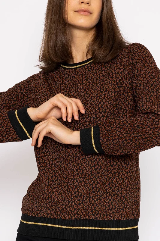 Jacquard Crew Neck in Leopard Print