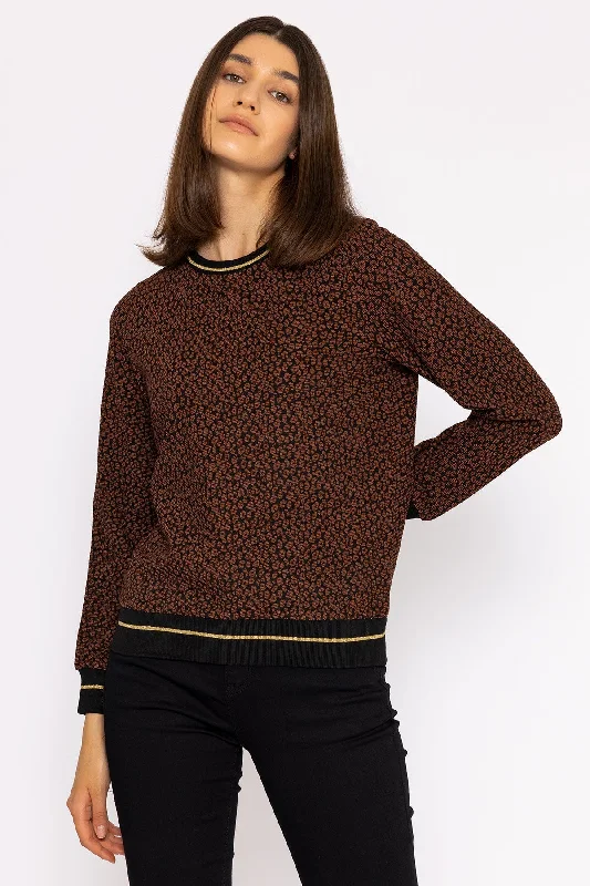 Jacquard Crew Neck in Leopard Print