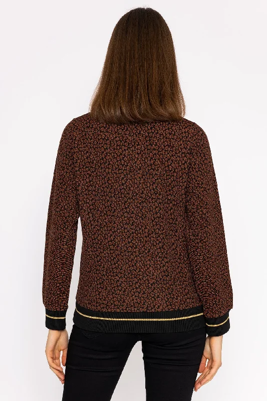 Jacquard Crew Neck in Leopard Print