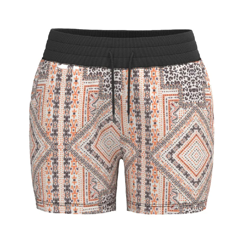 ""Oasis"" Shorts White w/Pink/Black Pattern