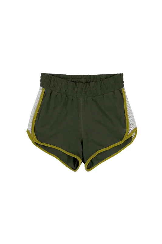 Olive Green Yarrow Mesh Track Short