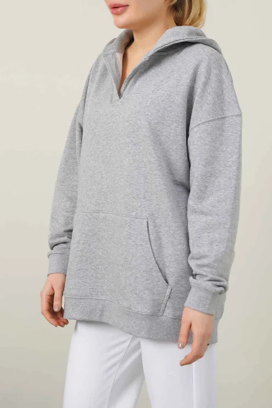 OVERSIZED COTTON BLEND HOODIE