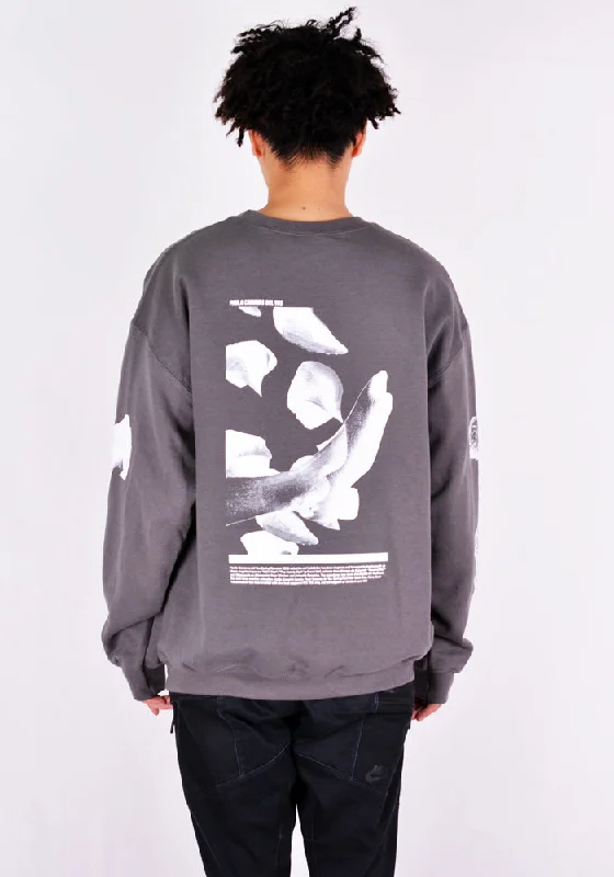 PAULA CANOVAS DEL VAS AJ003 LONG SLEEVE PRINTED SWEAT SHIRT GREY