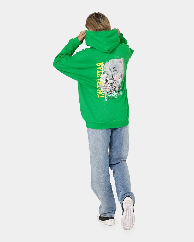 Rats Get Fat Paint Flower Hoodie Green