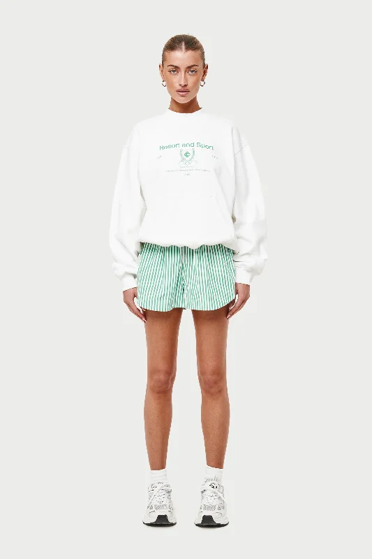 RESORT AND SPORT CREWNECK SWEATSHIRT - WHITE