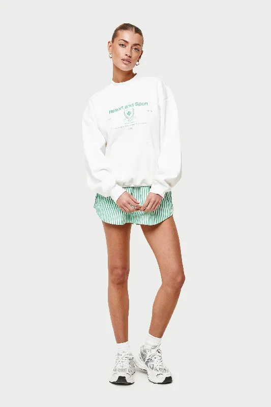 RESORT AND SPORT CREWNECK SWEATSHIRT - WHITE