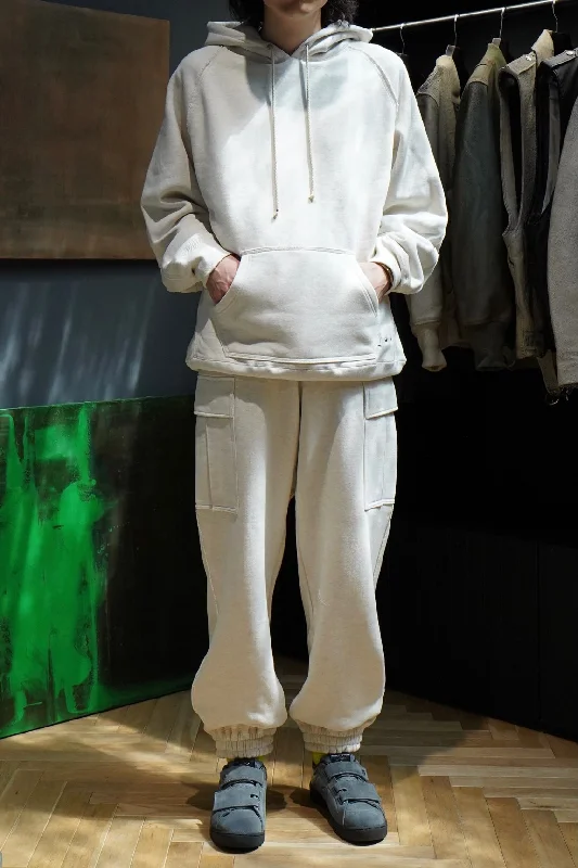 RAW EDGE HOODIE (HEATHER WHITE)