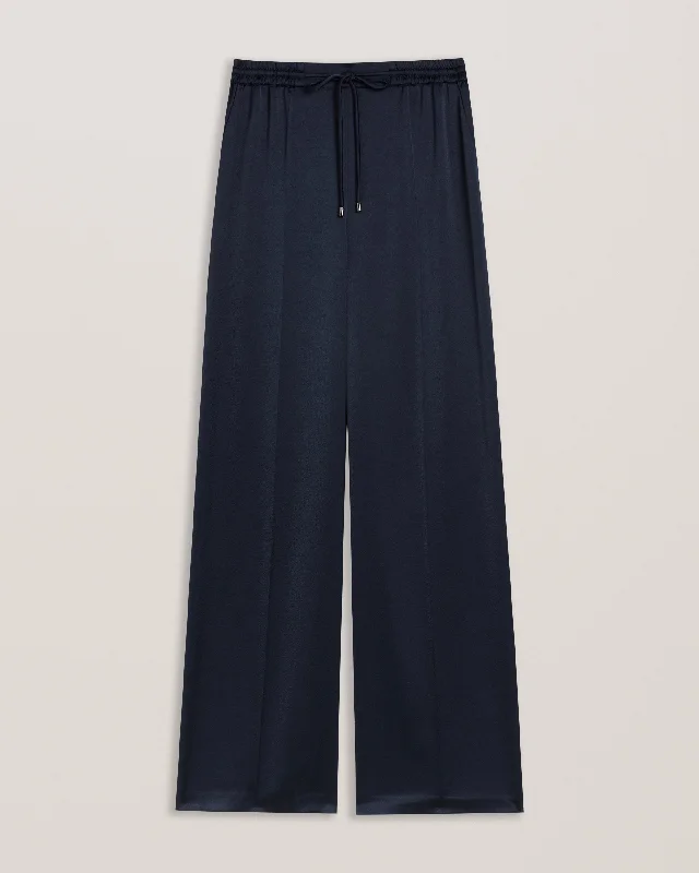 Umaibo Satin Wide Leg Jogger Navy