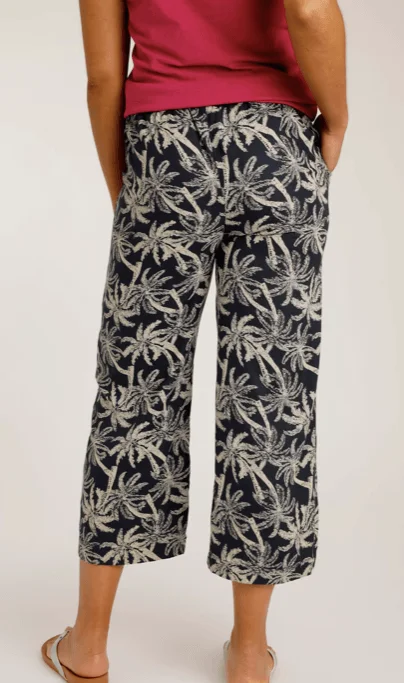 Weird Fish Tresco Lenzing EcoVero™ Cropped Trousers Midnight