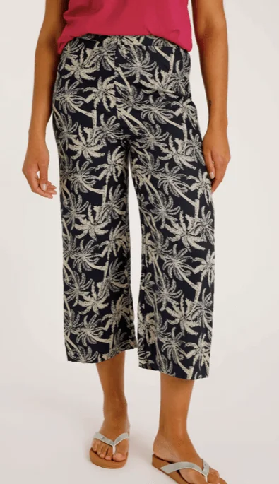 Weird Fish Tresco Lenzing EcoVero™ Cropped Trousers Midnight