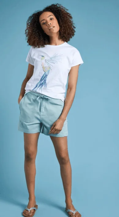 Weird Fish Willoughby Organic Cotton Summer Shorts Faded Jade