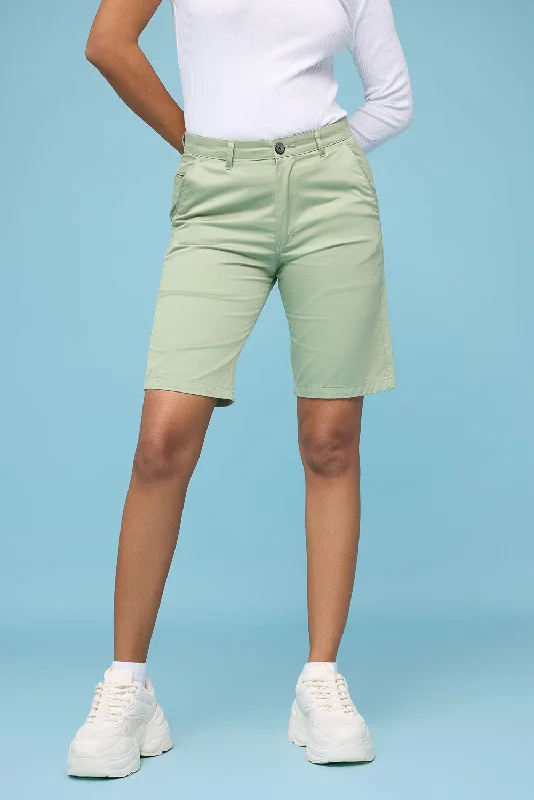 Women's Mint Green Summer Shorts