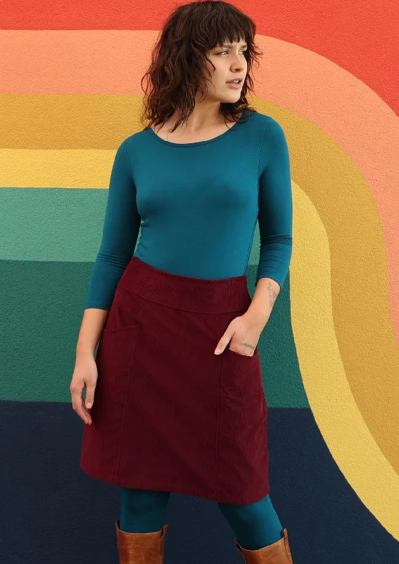 Aalia Corduroy Skirt Zinfandel