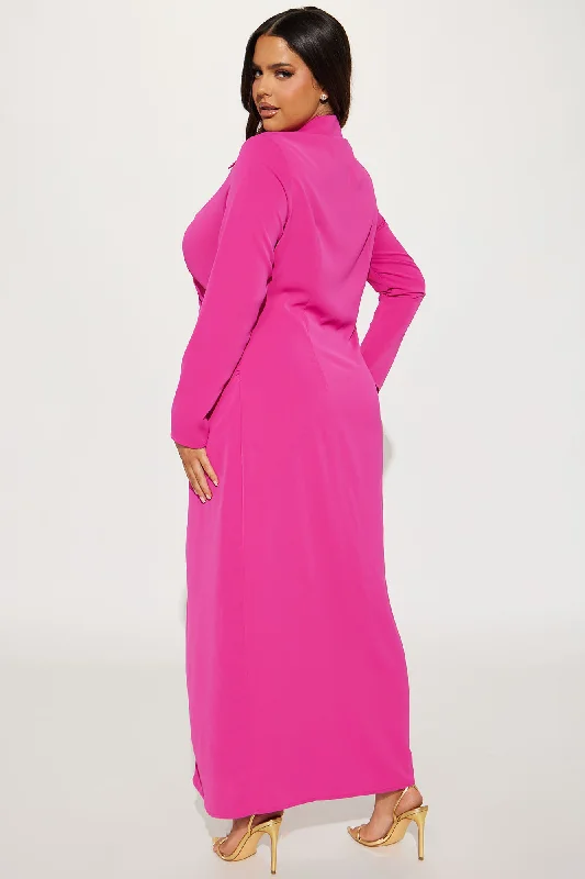 Carolina Button Down Maxi Dress - Magenta