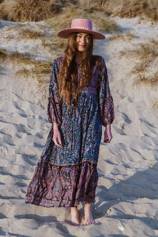 20% off | Florence Maxi Dress in Midnight Sapphire Paisley Floral