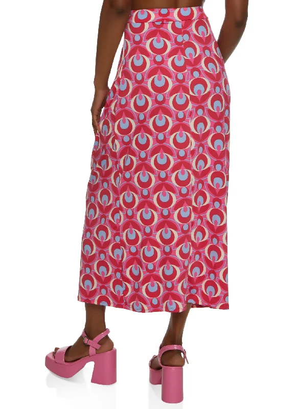 Printed High Waisted Maxi Skirt