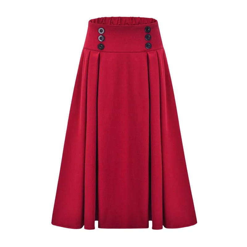 Women's Gothic High-waisted Draped Skirt